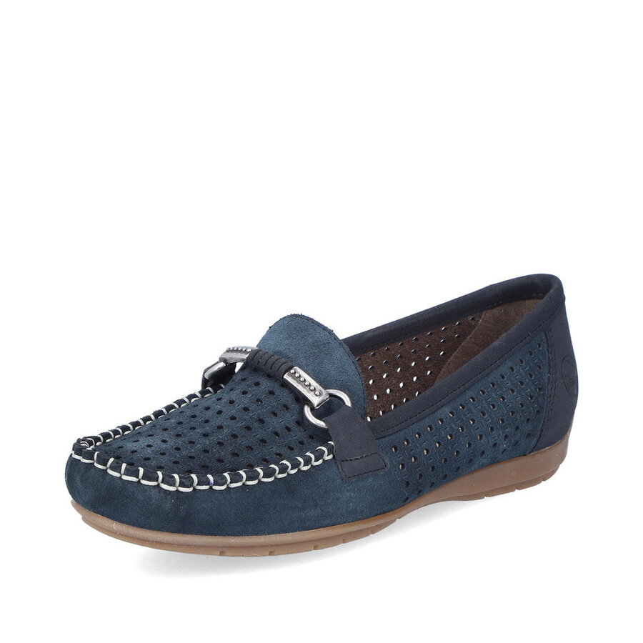 scarpe slip-on blu da donna rieker 40253-14