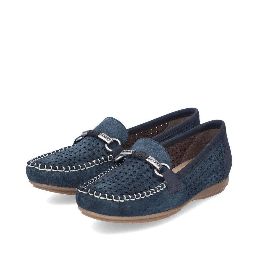 scarpe slip-on blu da donna rieker 40253-14