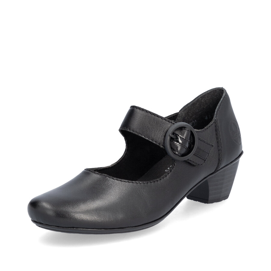 scarpe nere con chiusura a strappo per donna rieker 41756-00