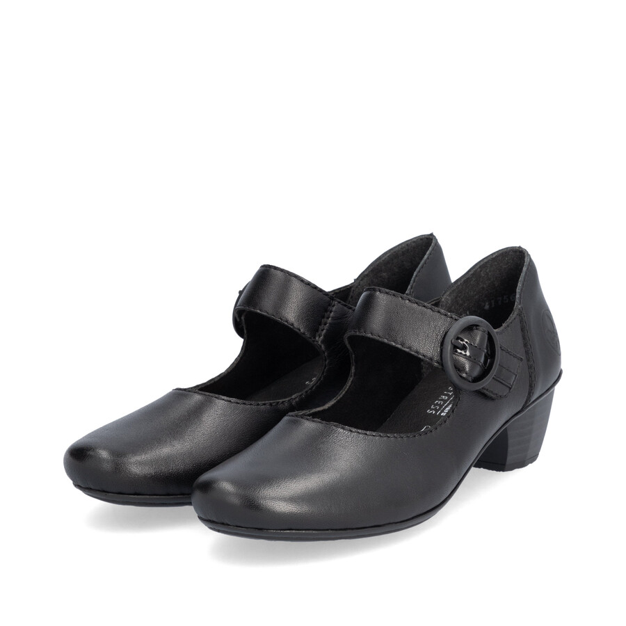scarpe nere con chiusura a strappo per donna rieker 41756-00