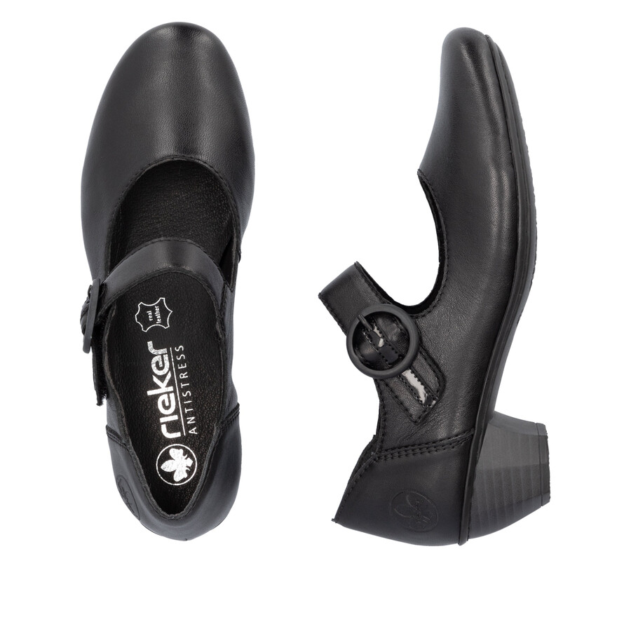 scarpe nere con chiusura a strappo per donna rieker 41756-00