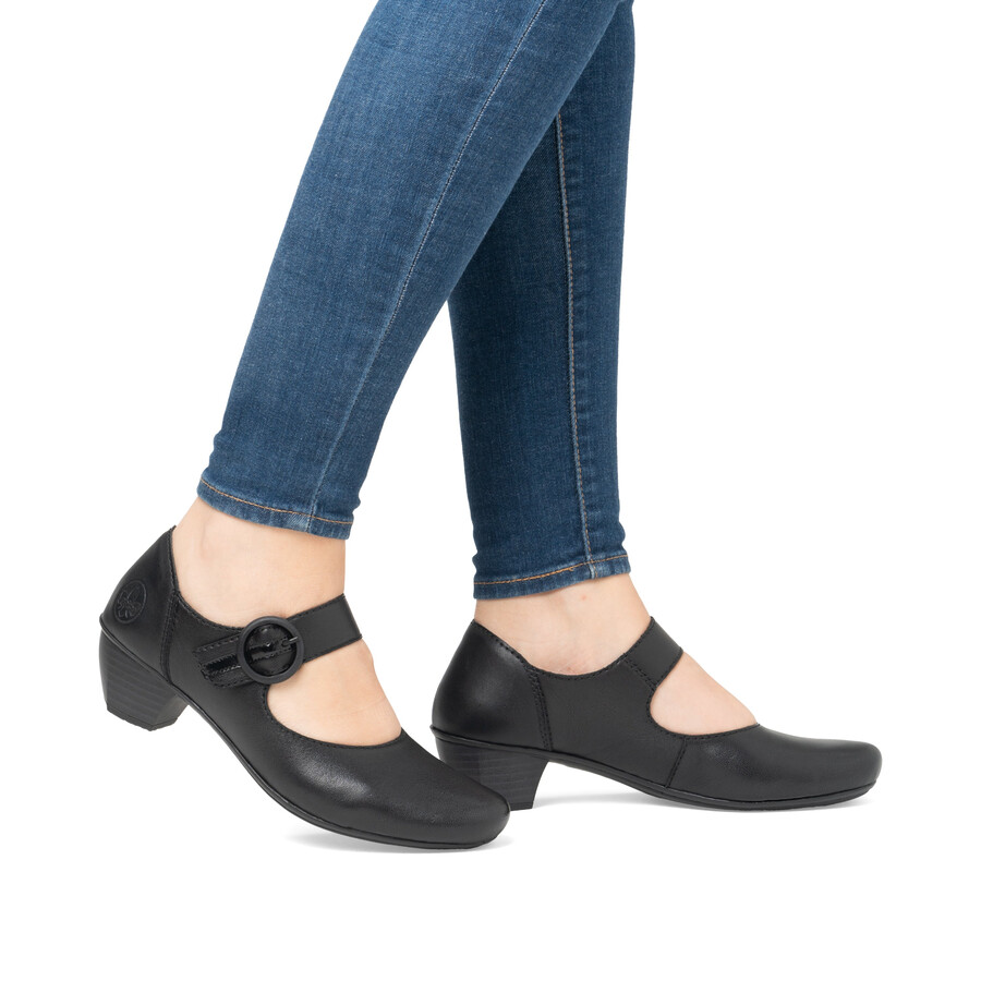 scarpe nere con chiusura a strappo per donna rieker 41756-00