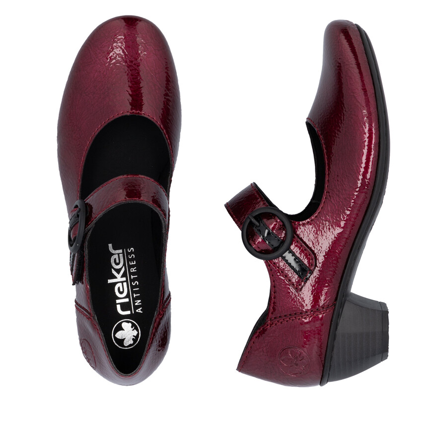 scarpe rosse con velcro per donna rieker 41756-33