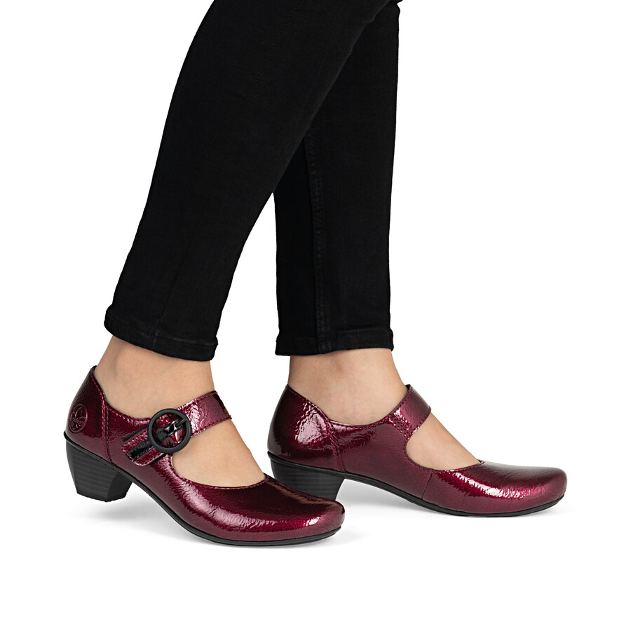scarpe rosse con velcro per donna rieker 41756-33