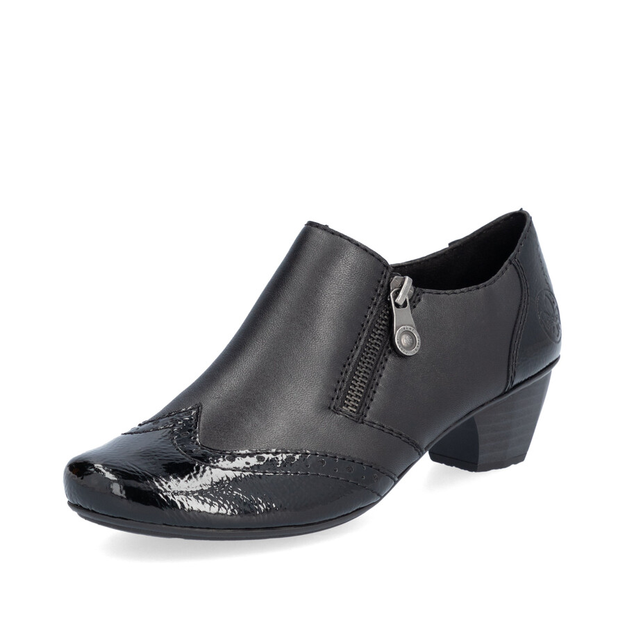 scarpe nere con cerniera per donna rieker 41757-00