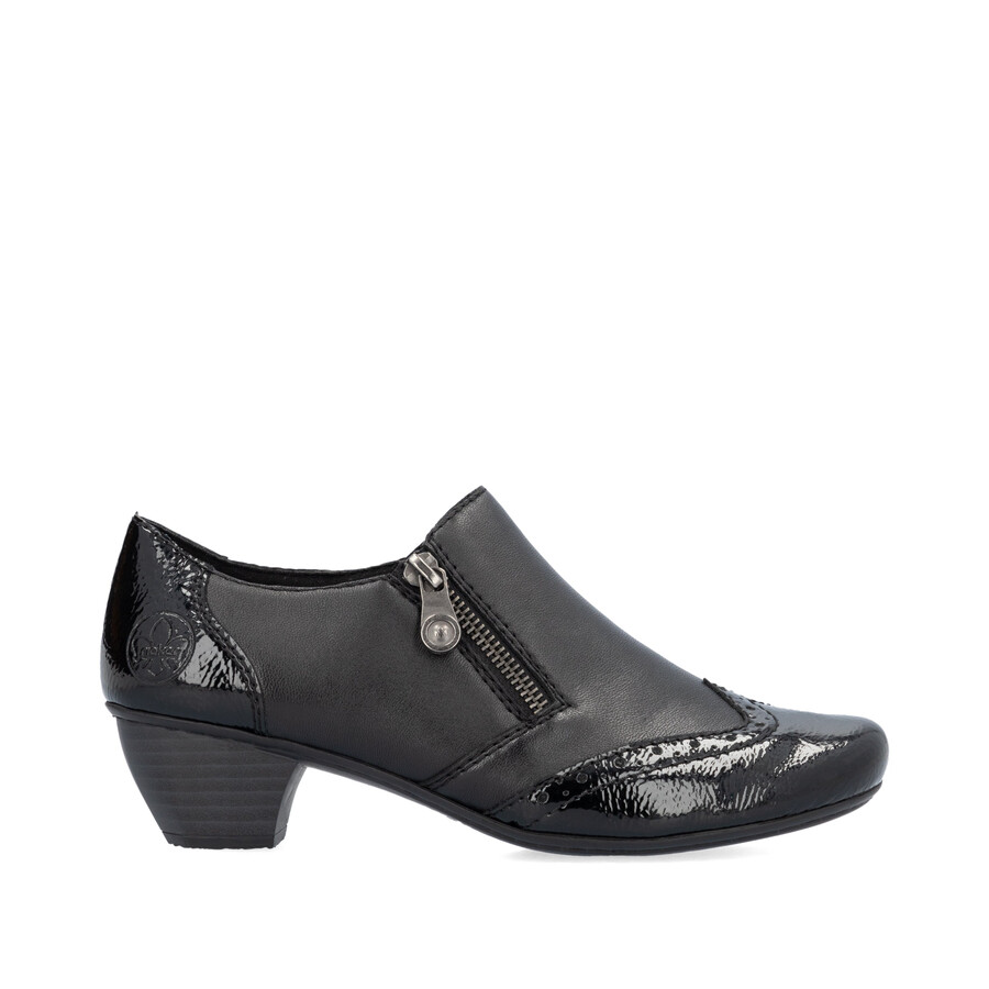 scarpe nere con cerniera per donna rieker 41757-00