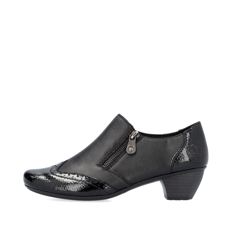 scarpe nere con cerniera per donna rieker 41757-00