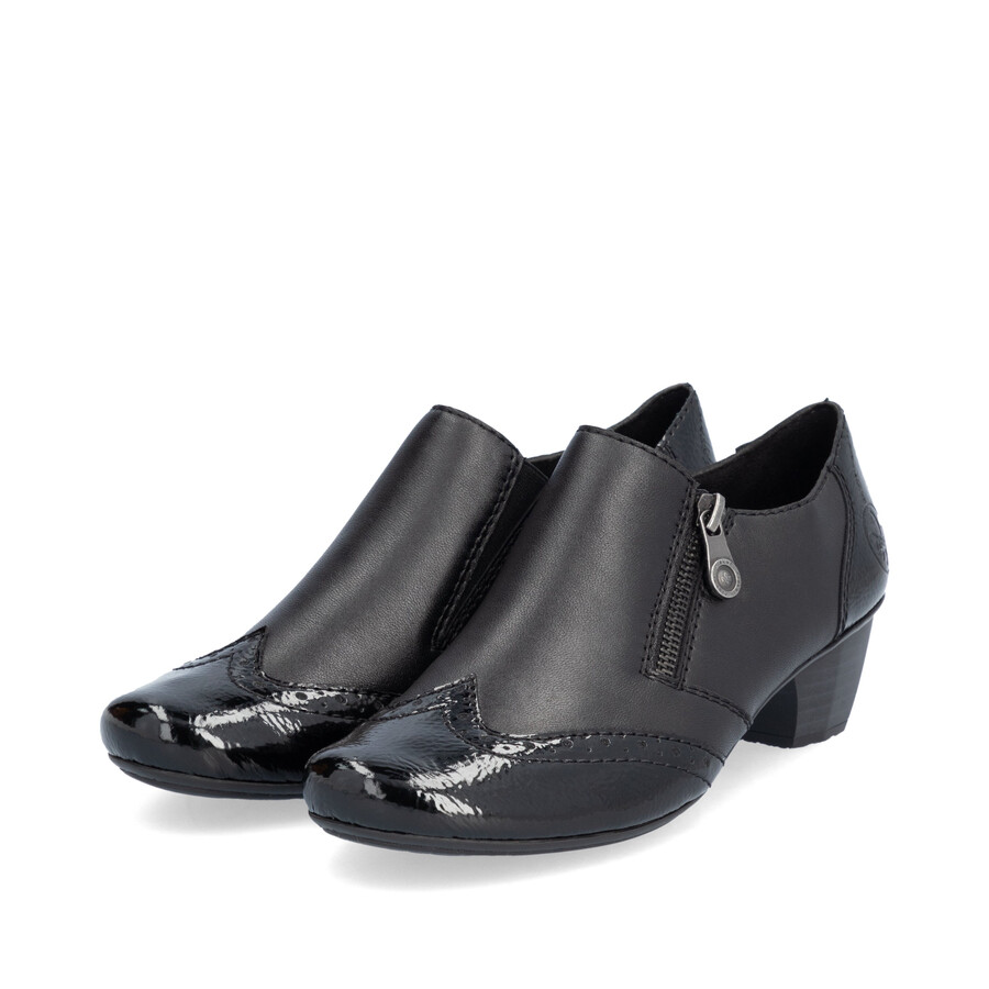 scarpe nere con cerniera per donna rieker 41757-00