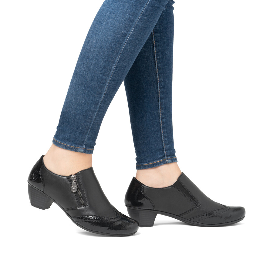 scarpe nere con cerniera per donna rieker 41757-00