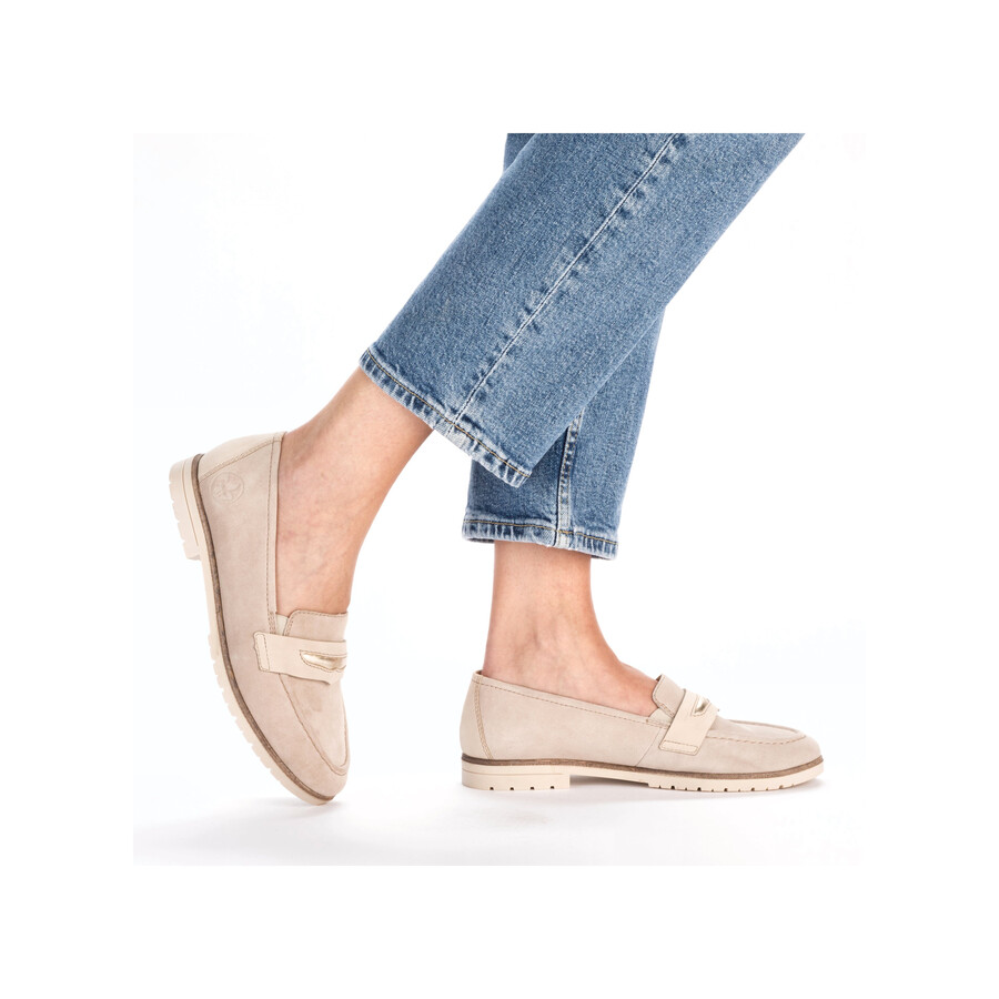 scarpe elasticizzate beige da donna rieker 45301-60