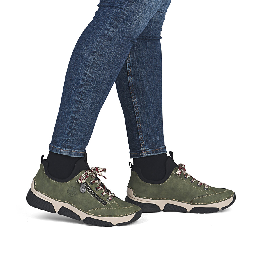 scarpe elasticizzate verdi da donna rieker 45973-54