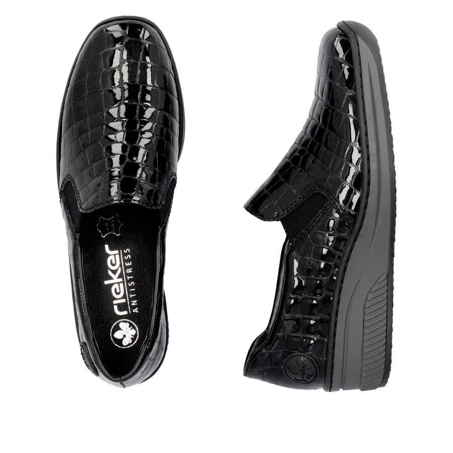 scarpe elasticizzate nere da donna rieker 48752-00