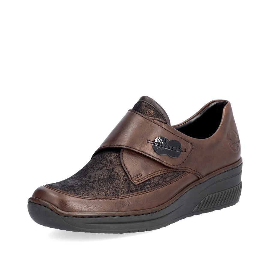 scarpe marroni con chiusura a strappo per donna rieker 487c0-25