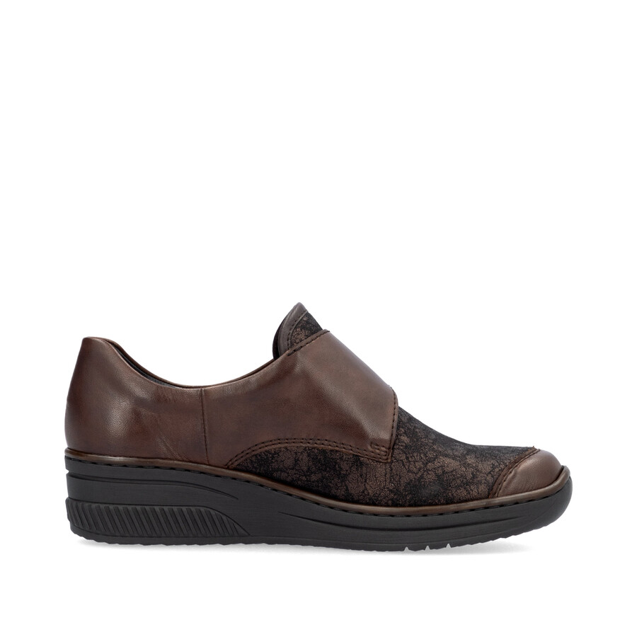scarpe marroni con chiusura a strappo per donna rieker 487c0-25