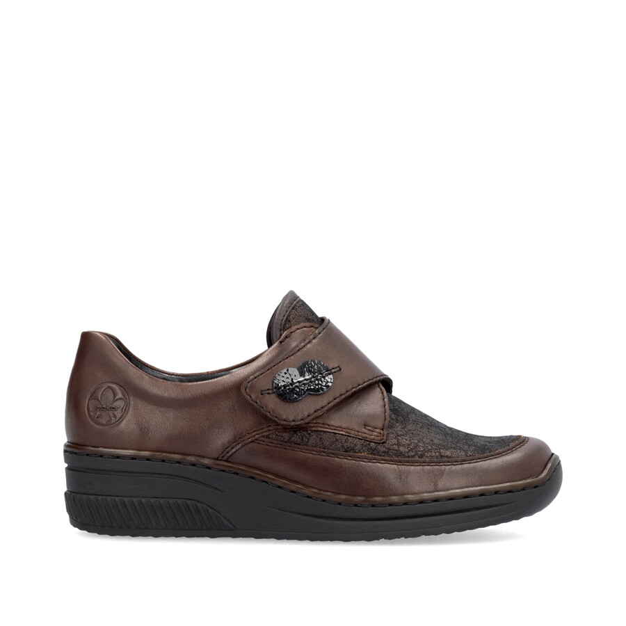 scarpe marroni con chiusura a strappo per donna rieker 487c0-25