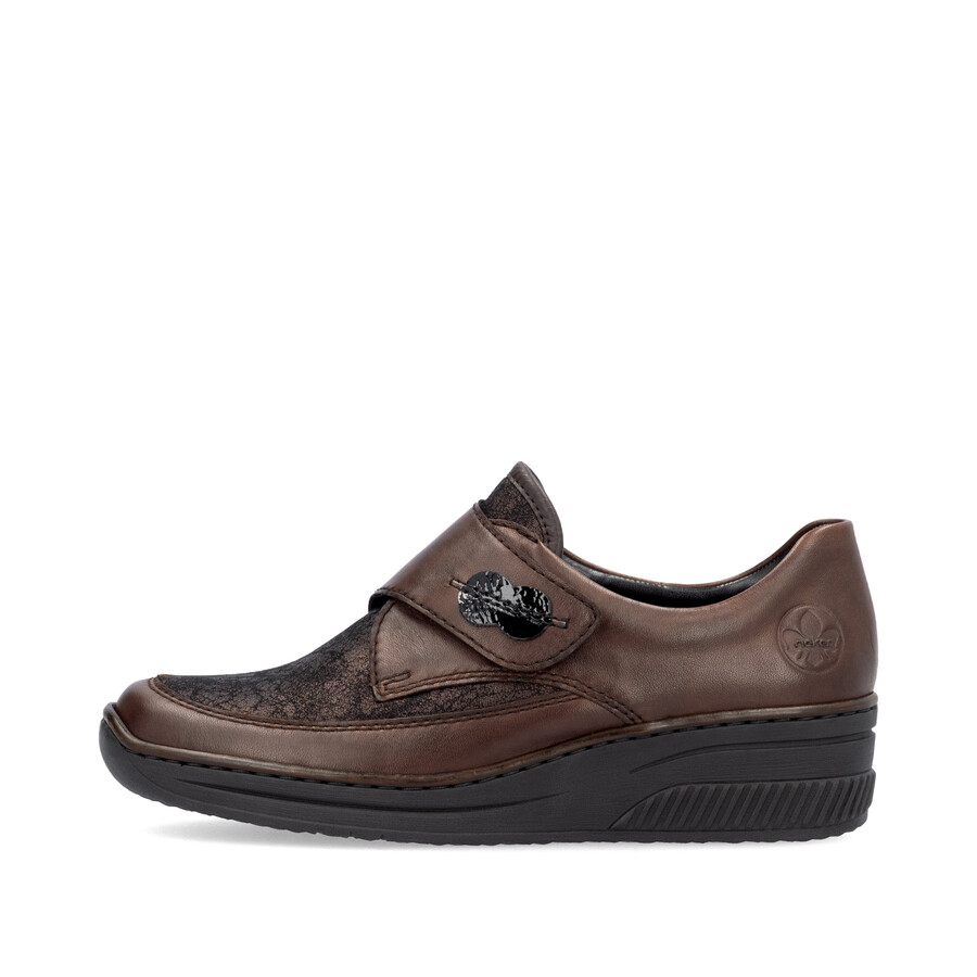 scarpe marroni con chiusura a strappo per donna rieker 487c0-25