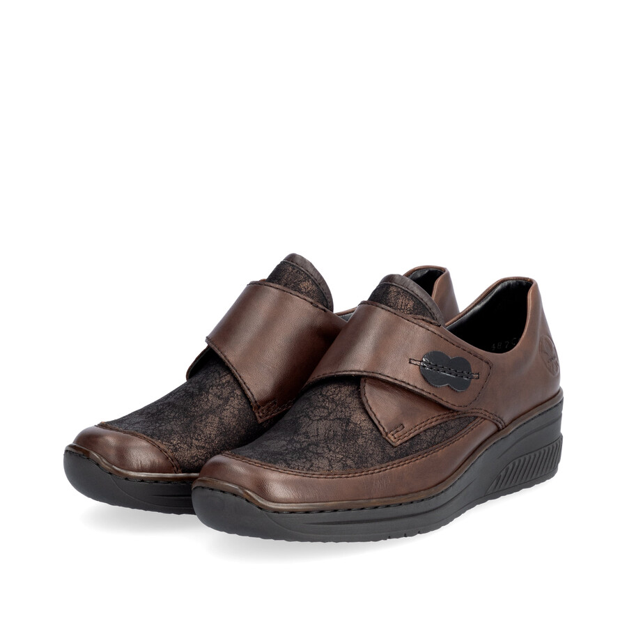 scarpe marroni con chiusura a strappo per donna rieker 487c0-25