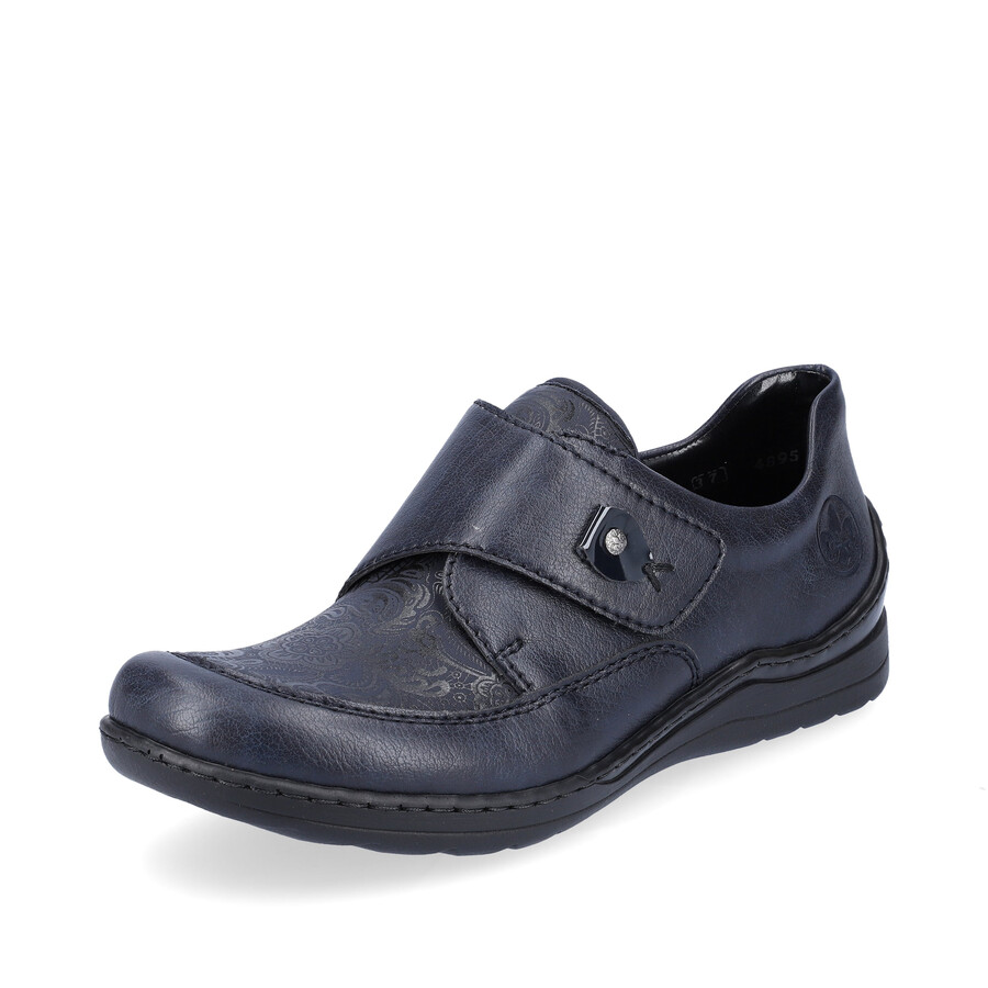 scarpe blu con velcro per donna rieker 48951-14