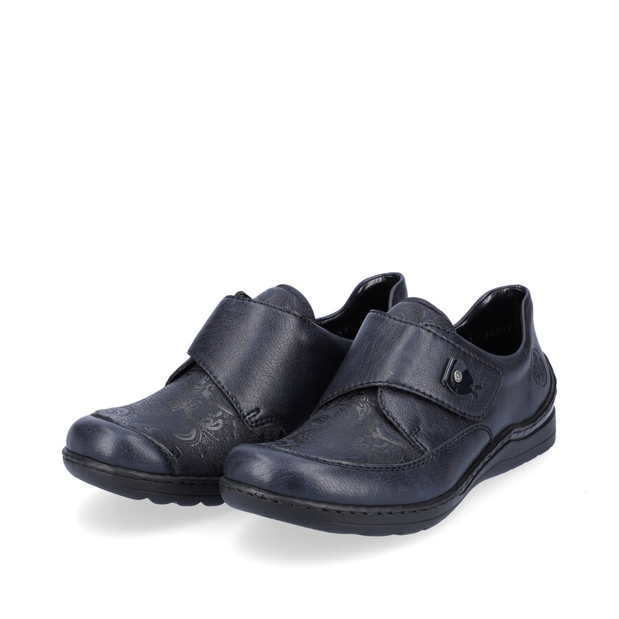 scarpe blu con velcro per donna rieker 48951-14