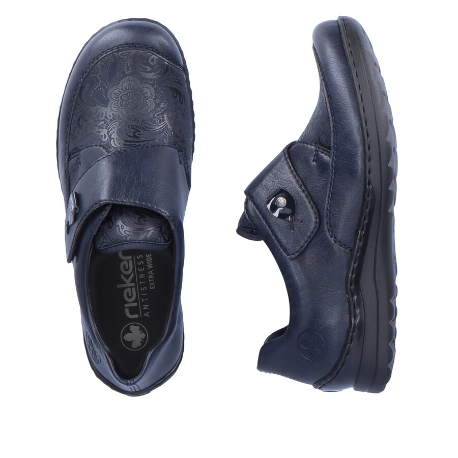 scarpe blu con velcro per donna rieker 48951-14
