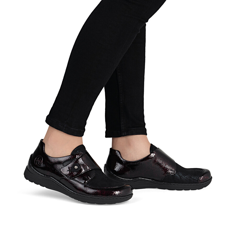 scarpe rosse con velcro per donna rieker 48951-35