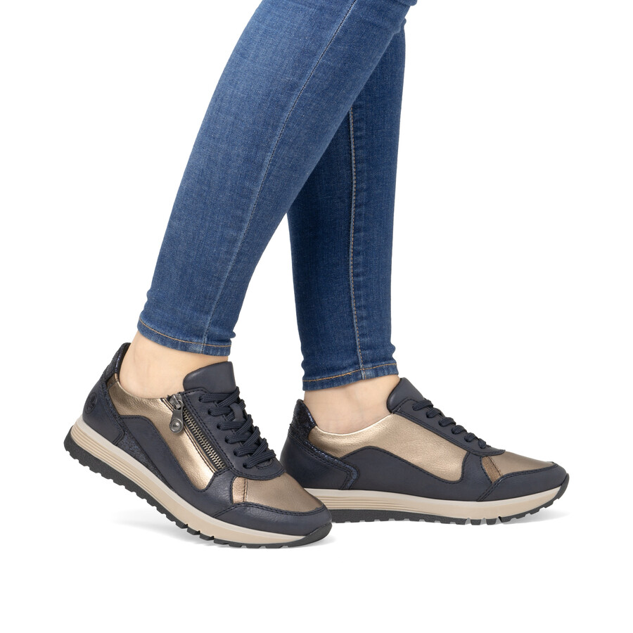 scarpe con cerniera blu da donna rieker 49002-14