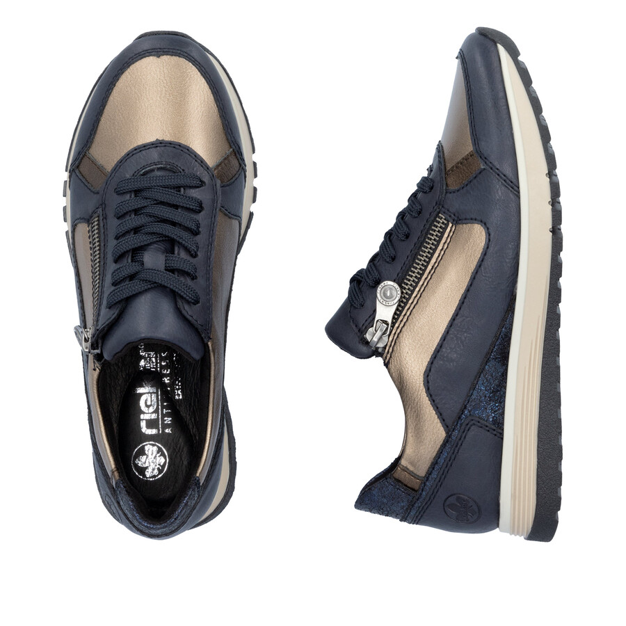 scarpe con cerniera blu da donna rieker 49002-14