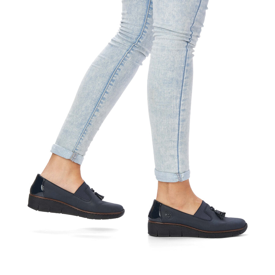 scarpe elasticizzate blu da donna rieker 53751-14