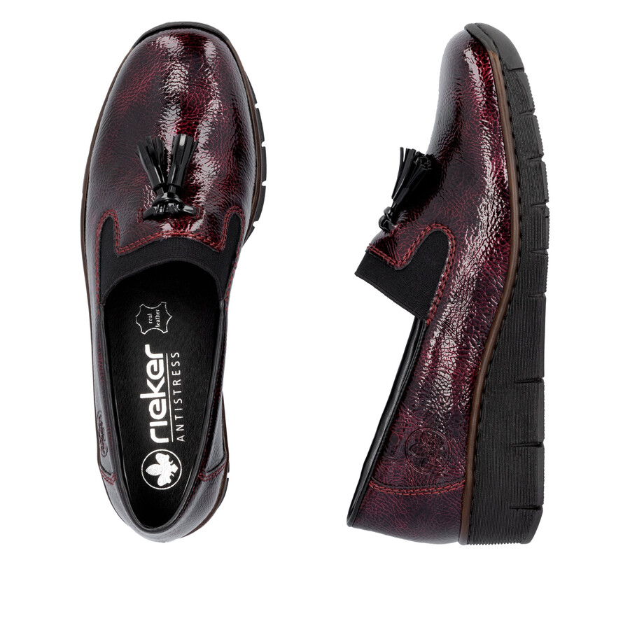 scarpe elasticizzate rosse da donna rieker 53751-35