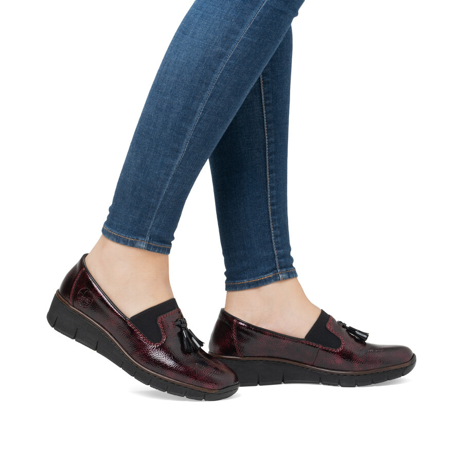 scarpe elasticizzate rosse da donna rieker 53751-35