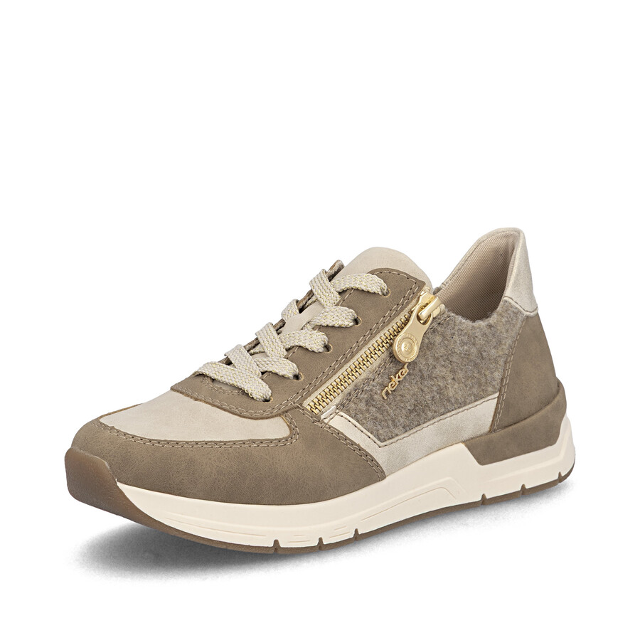 scarpe beige con cerniera per donna rieker 58902-64