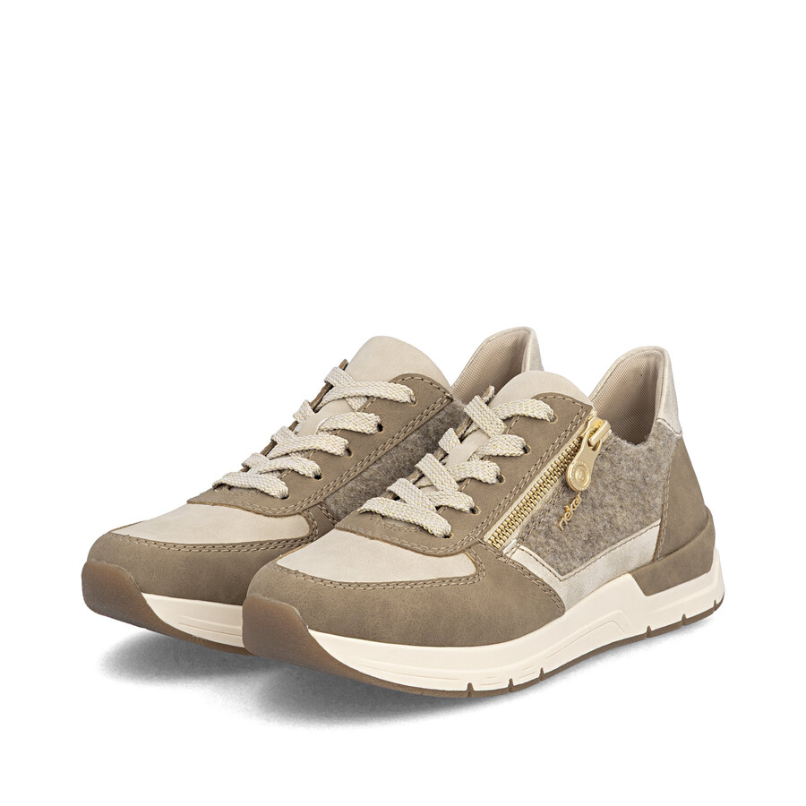 scarpe beige con cerniera per donna rieker 58902-64