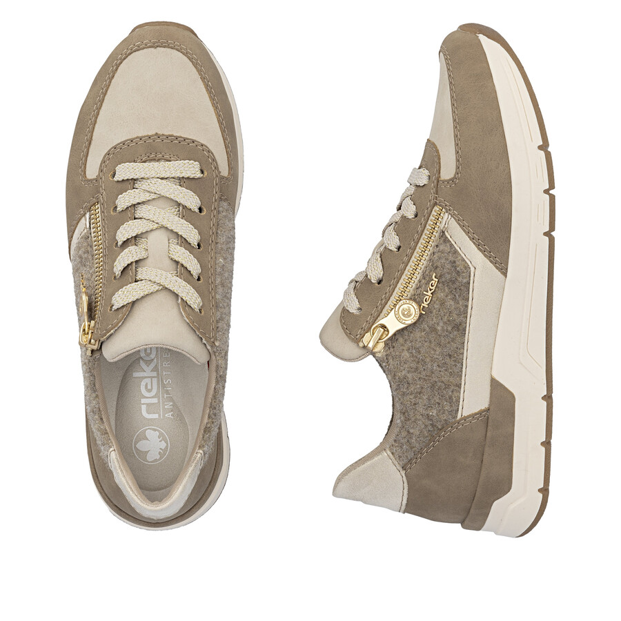scarpe beige con cerniera per donna rieker 58902-64