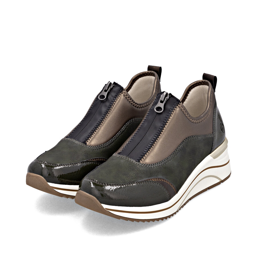 scarpe con cerniera verde da donna remonte d0t08-54