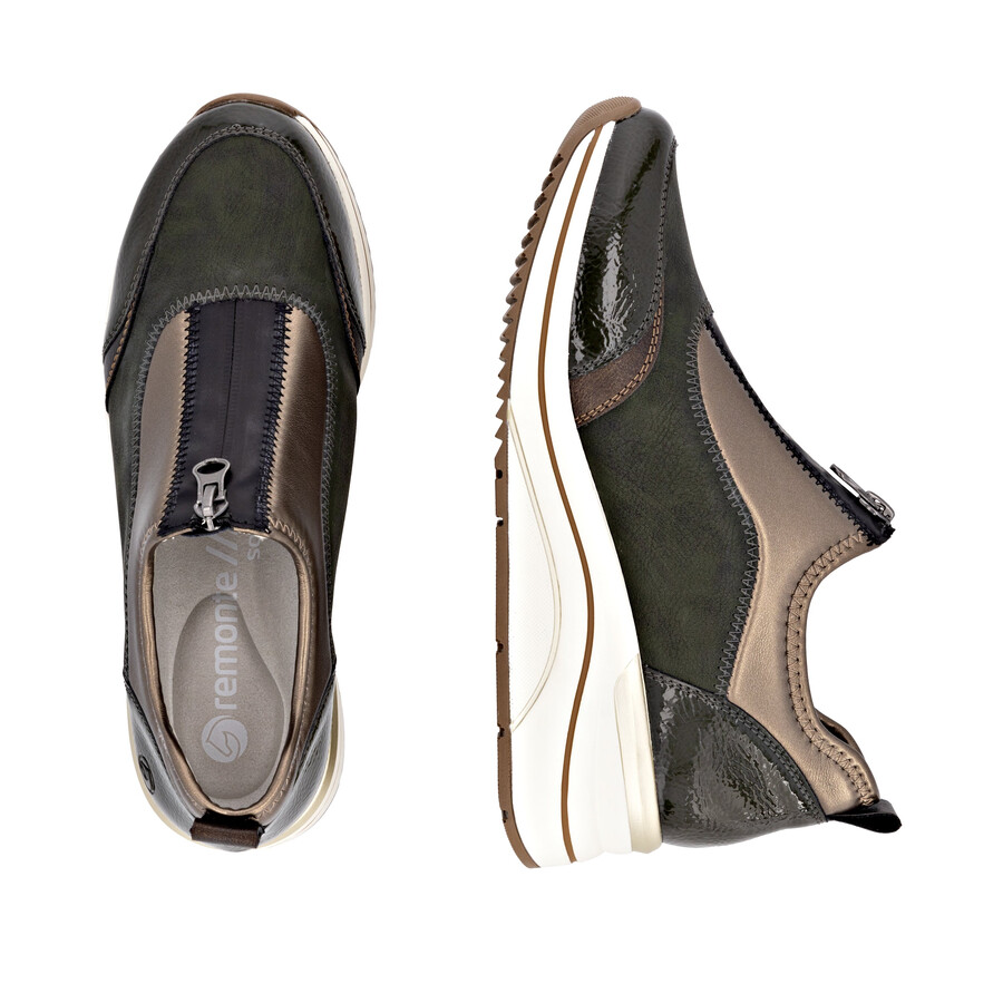 scarpe con cerniera verde da donna remonte d0t08-54