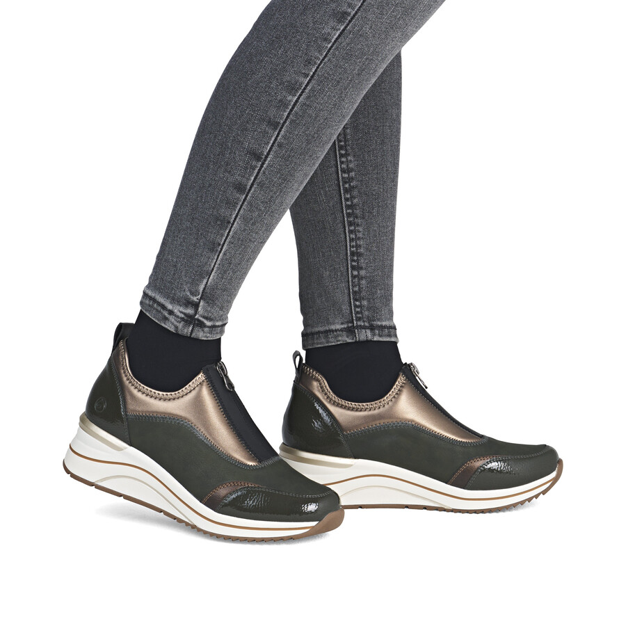 scarpe con cerniera verde da donna remonte d0t08-54