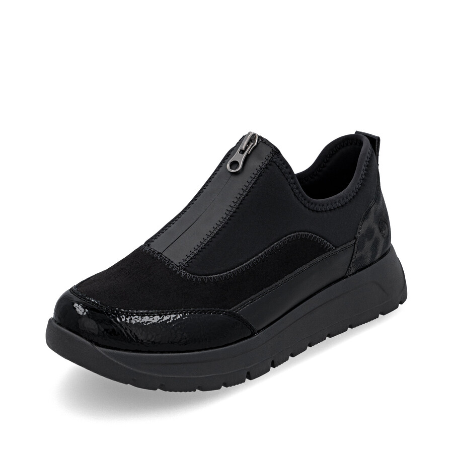 scarpe nere con cerniera per donna remonte d2v01-04