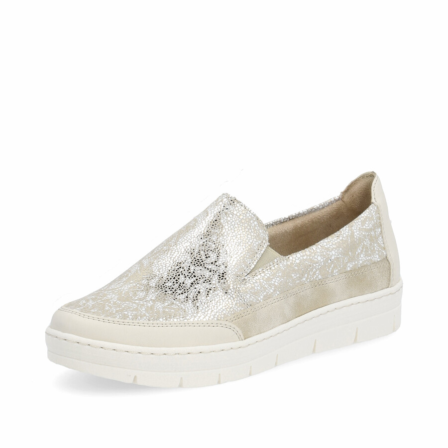 scarpe elasticizzate metallizzate da donna remonte d5829-90