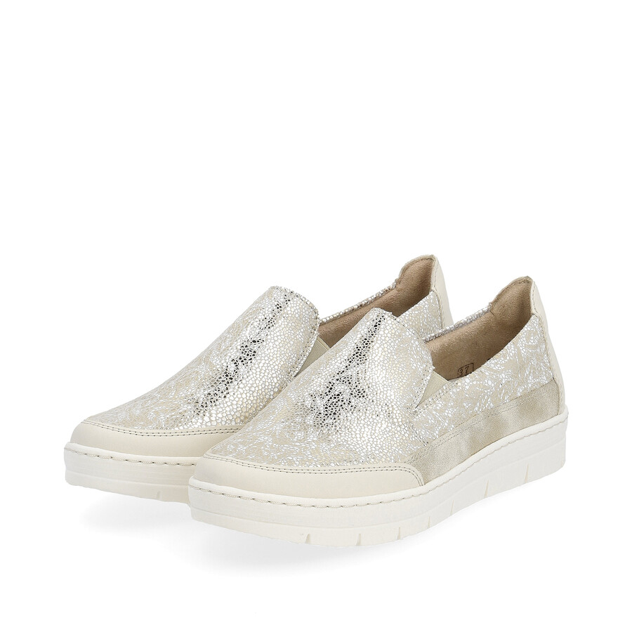 scarpe elasticizzate metallizzate da donna remonte d5829-90