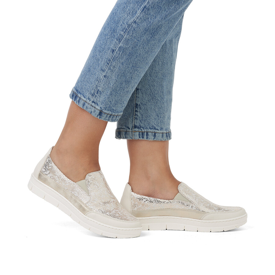 scarpe elasticizzate metallizzate da donna remonte d5829-90