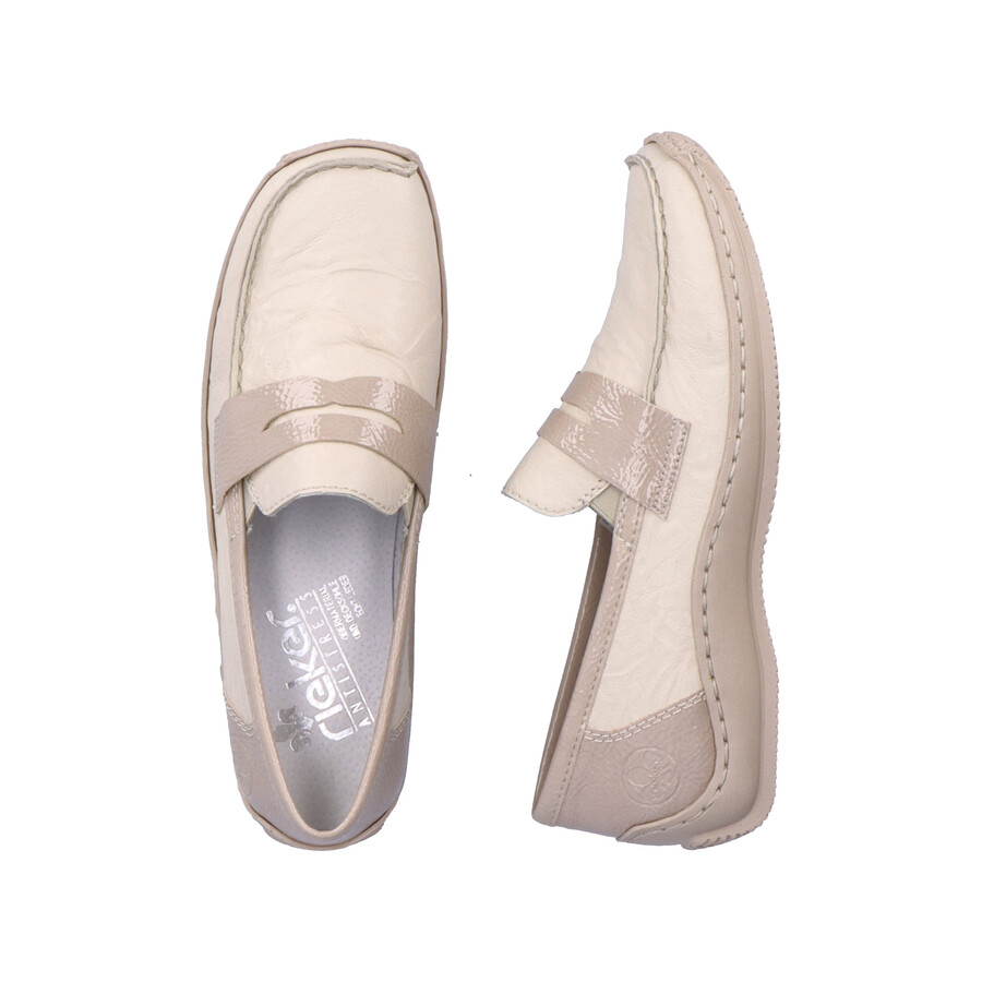 scarpe slip-on beige da donna rieker l1752-60