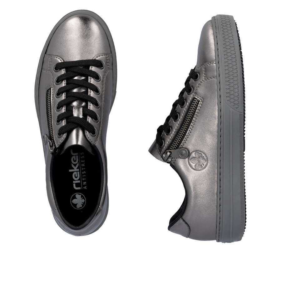 scarpe con cerniera argentoplatino da donna rieker l59l1-90