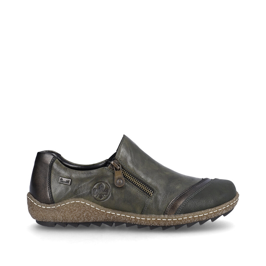 scarpe con cerniera verde da donna rieker l7571-54