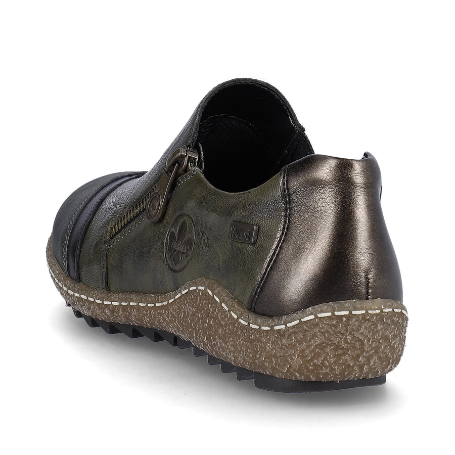 scarpe con cerniera verde da donna rieker l7571-54