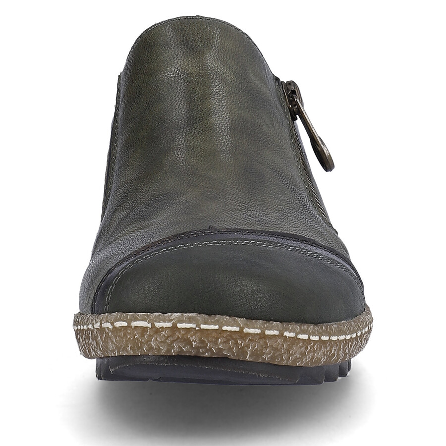 scarpe con cerniera verde da donna rieker l7571-54