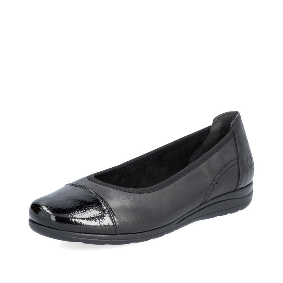 scarpe slip-on nere da donna rieker l9351-00