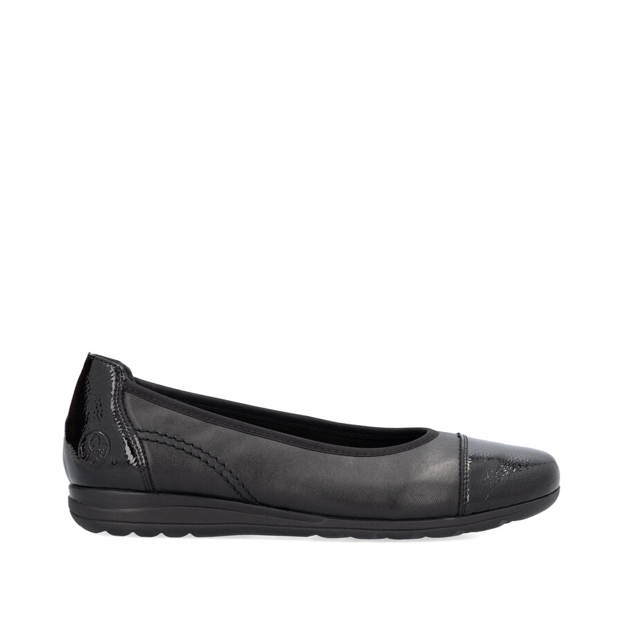 scarpe slip-on nere da donna rieker l9351-00