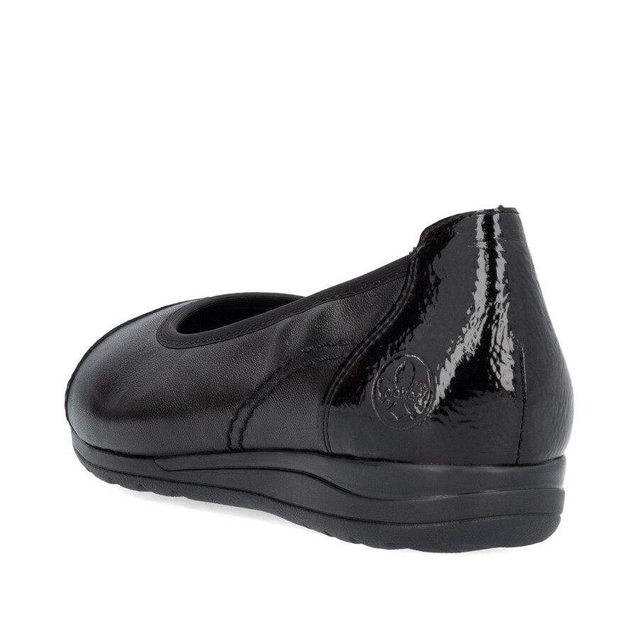 scarpe slip-on nere da donna rieker l9351-00