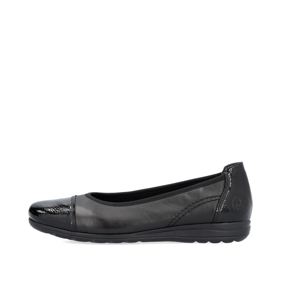 scarpe slip-on nere da donna rieker l9351-00