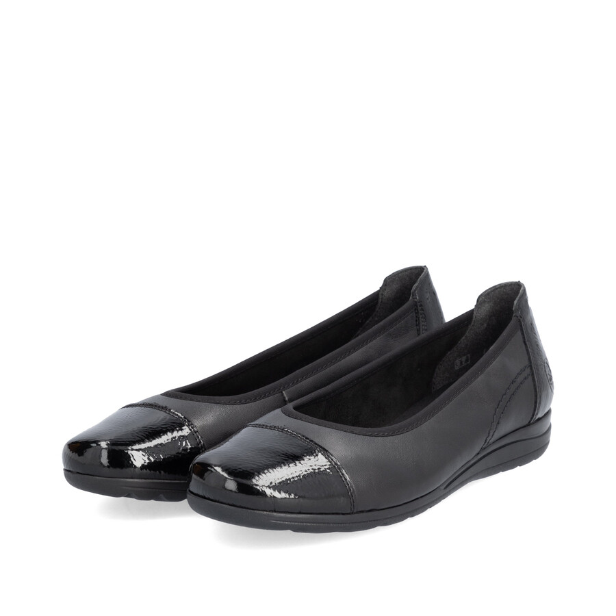 scarpe slip-on nere da donna rieker l9351-00